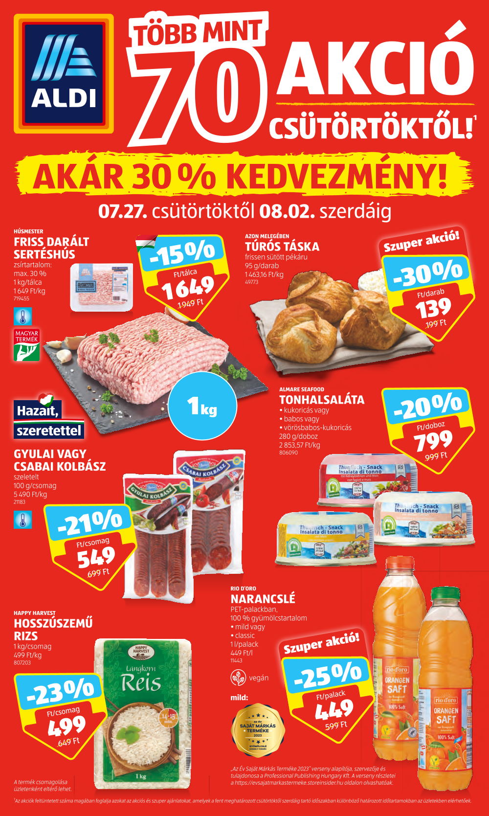 ALDI Akciós újság 2023.07.27. - 08.02.	